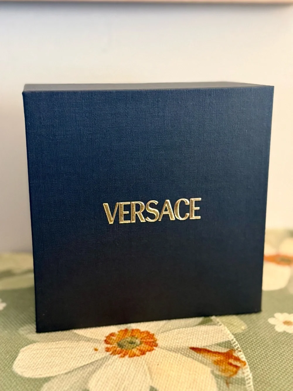 Versace Men's Two-Tone 42mm Rose Gold and Stainless Steel Watch with Blue Dial